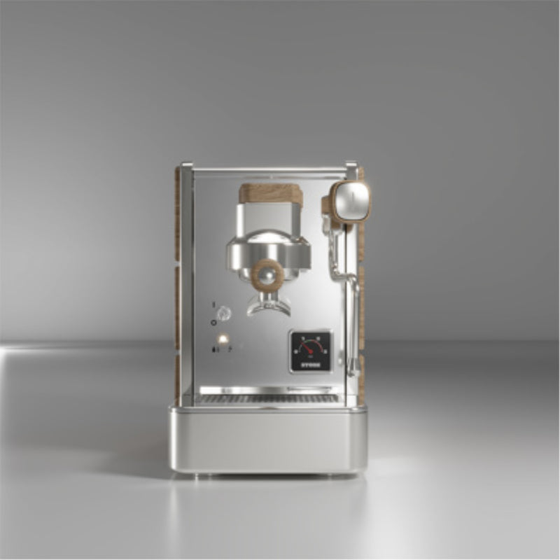 Stone Mine Premium espresso machine - chrome/wood