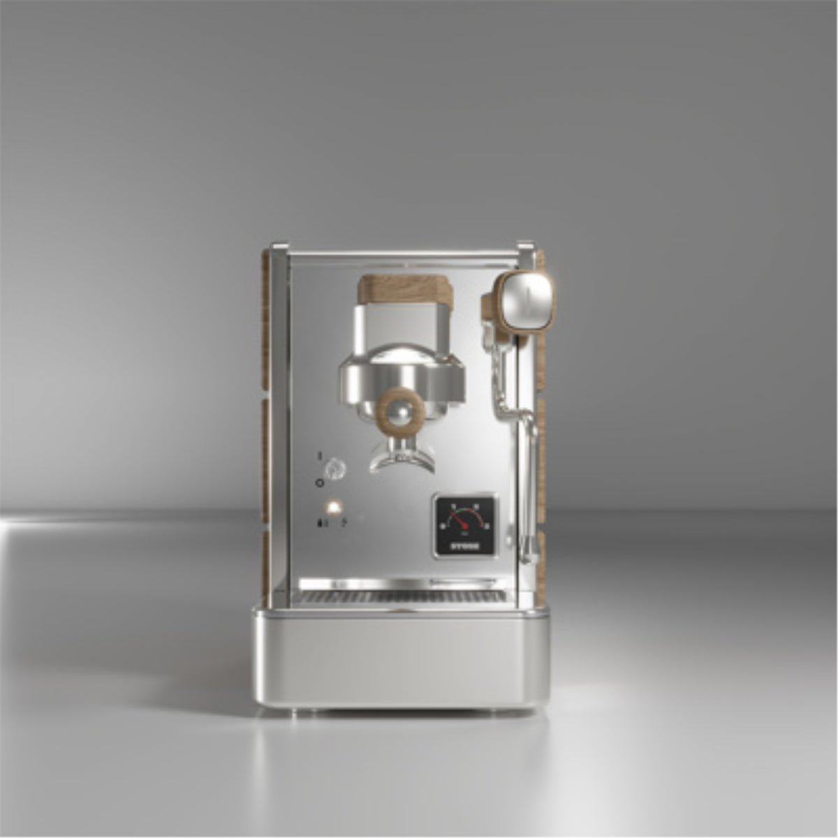 Stone Mine Premium espresso machine - chrome/wood