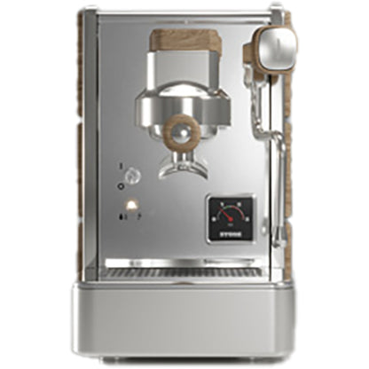 Stone Mine Premium espresso machine - chrome/wood