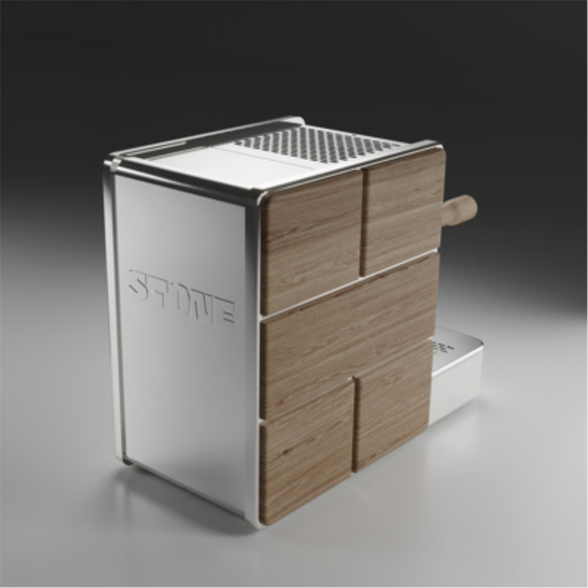 Stone Mine Premium espresso machine - chrome/wood