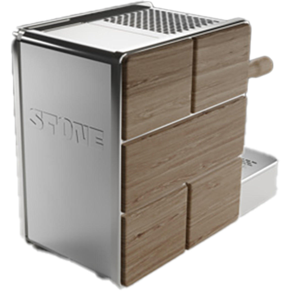 Stone Mine Premium espresso machine - chrome/wood