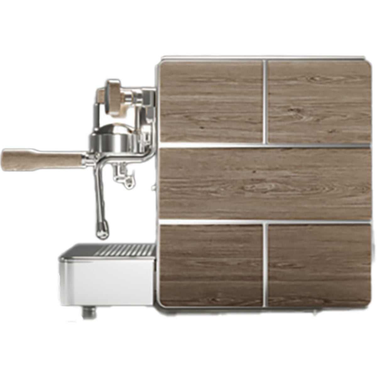 Stone Mine Premium espresso machine - chrome/wood
